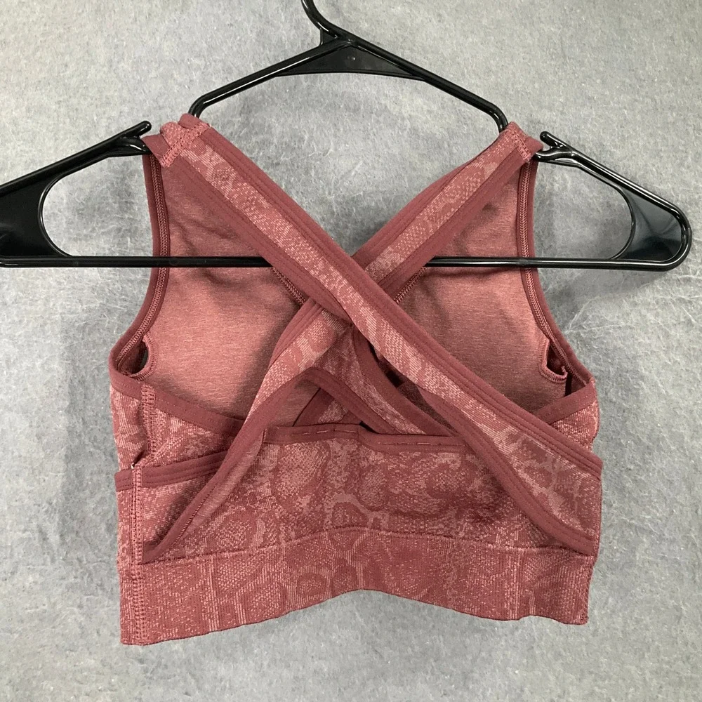 Gymshark Snakeskin Print Criss Cross‎ Back Padded Gym Yoga Sports Bra Sz S